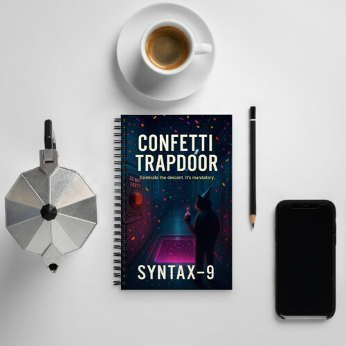 Confetti Trapdoor – Absurd Sci-Fi Notebook for Surreal Plots & Cosmic Chaos