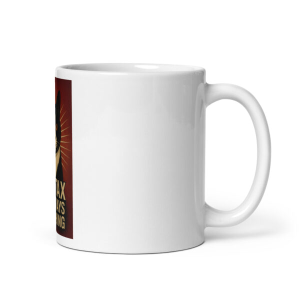 Mug of Divine Judgement – Funny Cat Mug Featuring Syntax the Cat