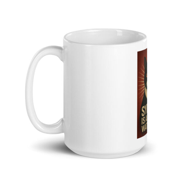 Mug of Divine Judgement – Funny Cat Mug Featuring Syntax the Cat