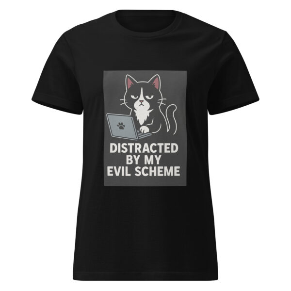 Distracted by My Evil Scheme Tee – Funny Villain Shirt for Women Plotting in Style