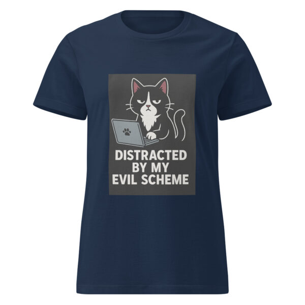 Distracted by My Evil Scheme Tee – Funny Villain Shirt for Women Plotting in Style