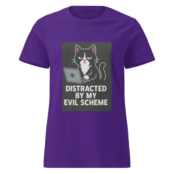 Distracted by My Evil Scheme Tee – Funny Villain Shirt for Women Plotting in Style